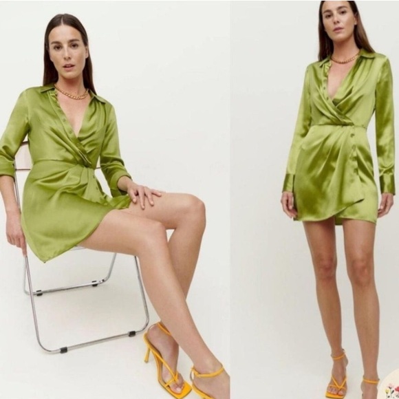Reformation Alaine Silk Mini Dress - Picture 1 of 7